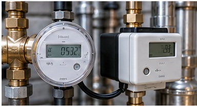 Moderner Wasserzähler und Messtechnik
